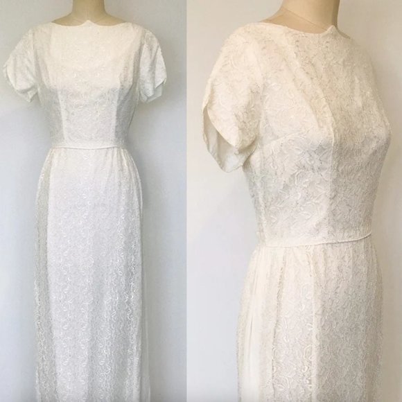 Vintage Dresses & Skirts - Vintage 60's Lace Wedding Dress